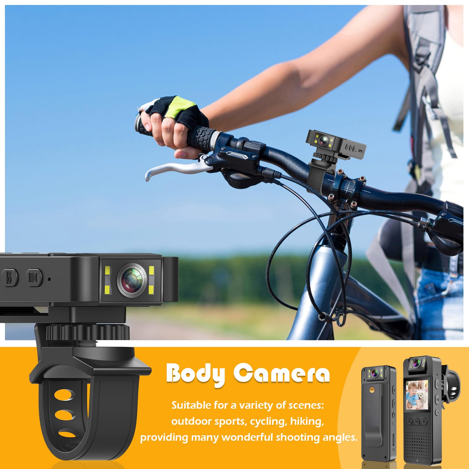 Honghoo 128Gb Pocket Camcorder,Body Cameras With Audio And Video Recording.180Rotatable Lens True Hd 1080P 1.4 In Screen To Play